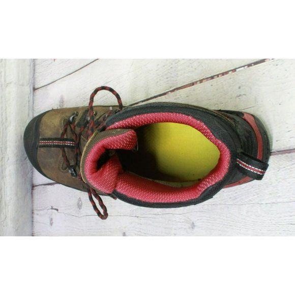 Keen Brown Leather Lace Up Waterproof Steel Toe Hiking Boots Size 12 EE - Picture 7 of 9